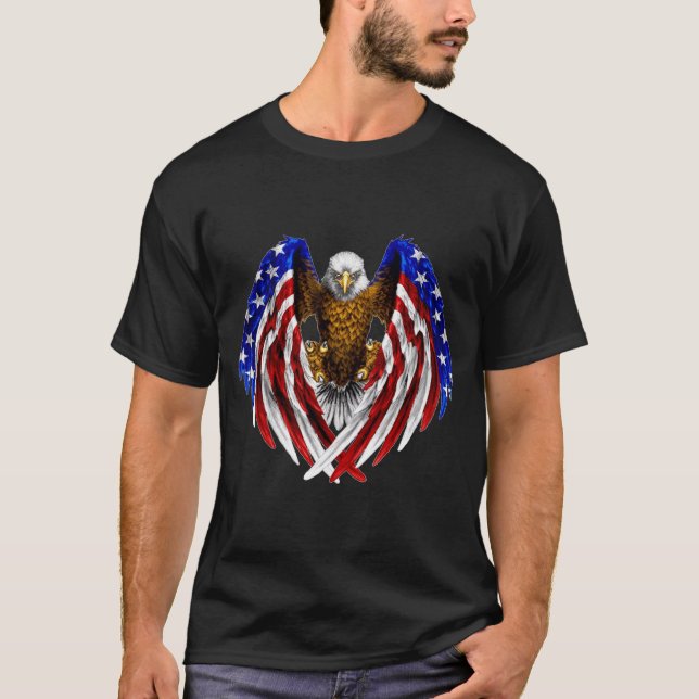 Bald eagle flag of the united states tattoo T-Shirt (Front)