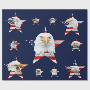 Bald Eagle, Flag, Star unique Wrapping Paper