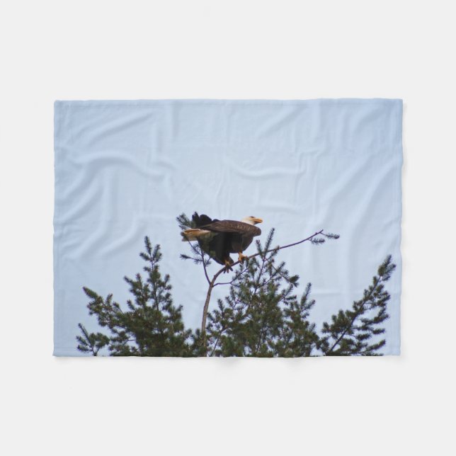 Bald Eagle Fleece Blanket (Front (Horizontal))