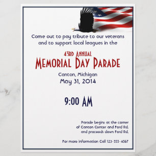 Bald Eagle Flies the Flag Memorial Day Flyer