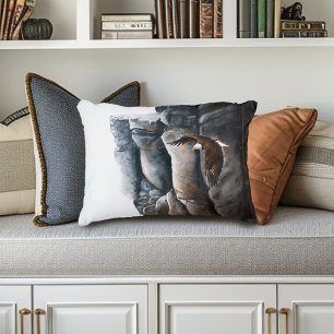 Bald Eagle Flight Rocks Decorative Cushion