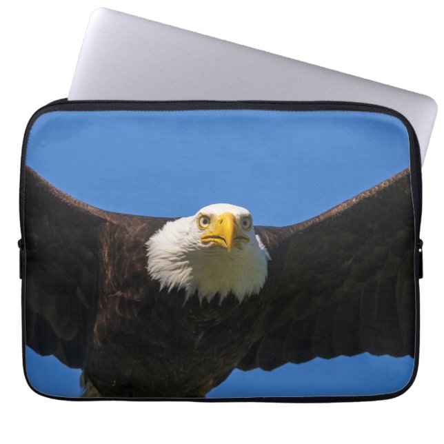 Bald Eagle Flyby Up Close Laptop Sleeve (Front)