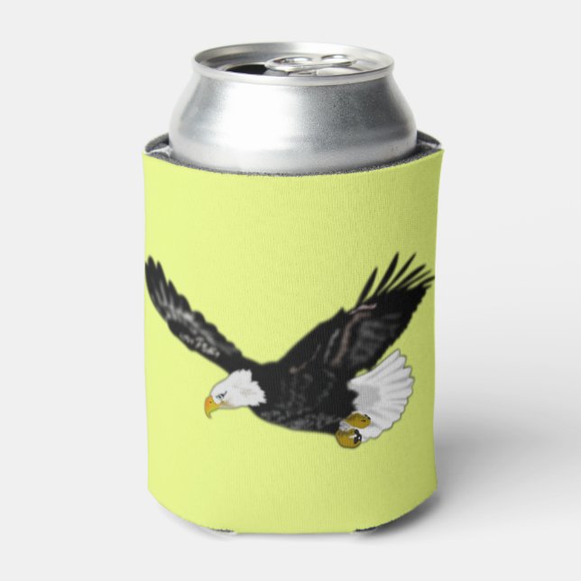 Bald Eagle Flying Can Cooler - Your Colours (Can Front)