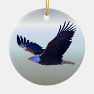 Bald Eagle Flying Ceramic Tree Decoration