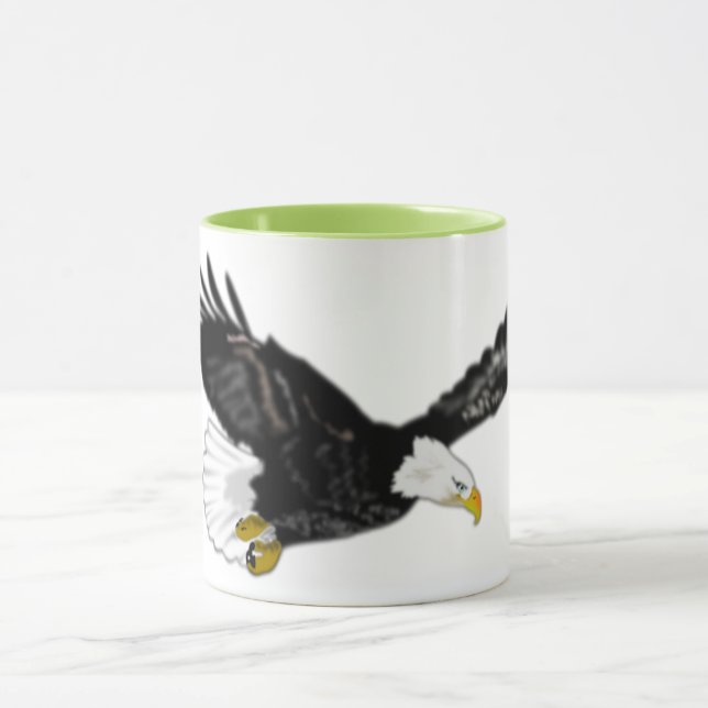 Bald Eagle Flying - Drawing - Add Your Colour /Tex Mug (Center)