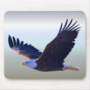 Bald Eagle Flying Mouse Mat