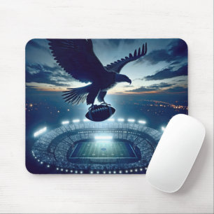 Bald Eagle Flying Over a Football Stadium Mouse Mat