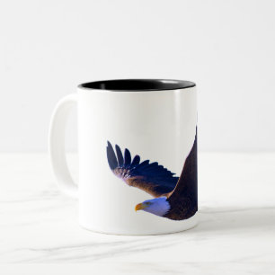 Bald Eagle Flying Two-Tone Coffee Mug