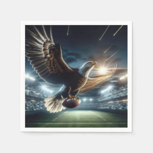Bald Eagle Flying with a Football Napkin