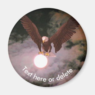 Bald Eagle Full Moon Fantasy Personalized Magnet