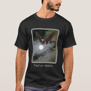 Bald Eagle Full Moon Night Sky Fantasy  T-Shirt