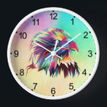 Bald Eagle Geometric Prismatic Design-80590 Clock<br><div class="desc">Bald Eagle Geometric Prismatic Design-80590</div>