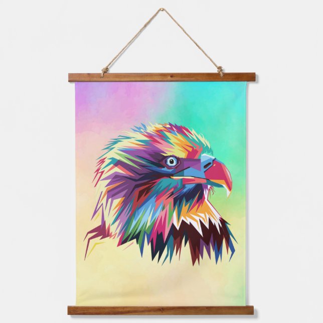 Bald Eagle Geometric Prismatic Design-80590 Hanging Tapestry (Front)