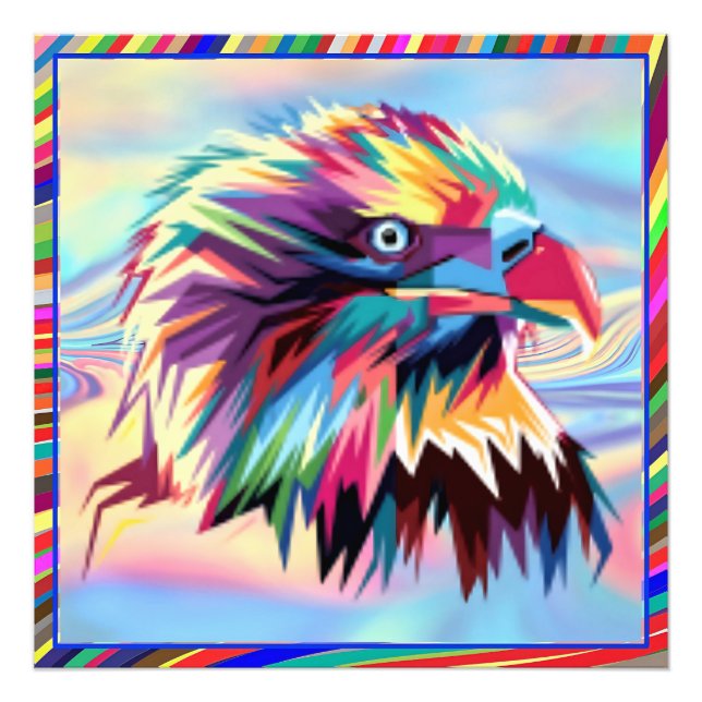 Bald Eagle Geometric Prismatic Design-80590 Photo Print (Front)