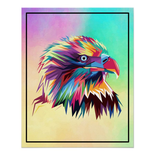 Bald Eagle Geometric Prismatic Design-80590 Poster (Front)