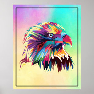 Bald Eagle Geometric Prismatic Design-80590 Poster