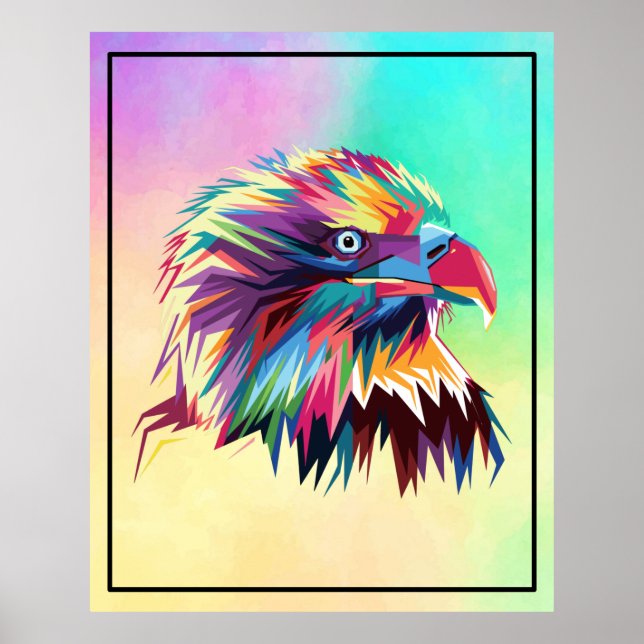 Bald Eagle Geometric Prismatic Design-80590 Poster (Front)