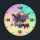 Bald Eagle Geometric Prismatic Design-80590 Round Clock<br><div class="desc">Bald Eagle Geometric Prismatic Design-80590</div>