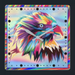 Bald Eagle Geometric Prismatic Design-80590 Square Wall Clock<br><div class="desc">Bald Eagle Geometric Prismatic Design-80590</div>