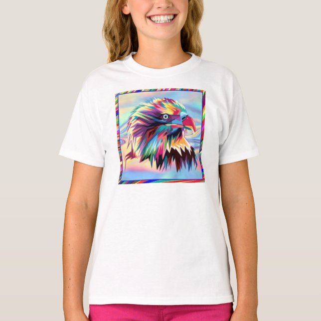 Bald Eagle Geometric Prismatic Design-80590 T-Shirt (Front)