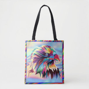 Bald Eagle Geometric Prismatic Design-80590 Tote Bag