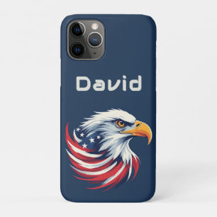 Bald Eagle Gift for Him – USA Patriotic Artwork iPhone 11 Pro Case