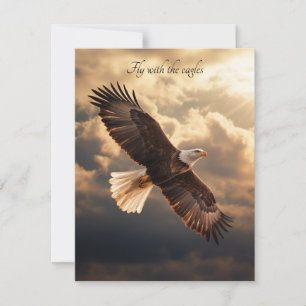 Bald Eagle Golden Sunrise Inspirational Quote Holiday Card