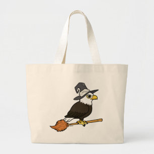 Bald Eagle Halloween Large Tote Bag