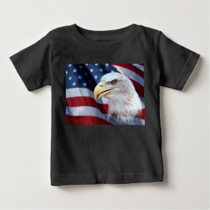 bald Eagle head American flag Fourth of July Baby T-Shirt