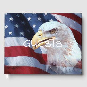 bald Eagle head American flag Fourth of July Guest Book