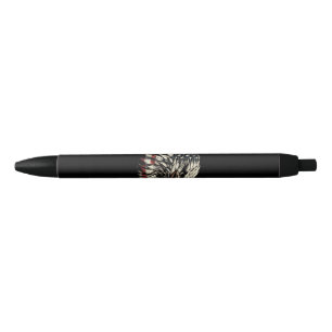 Bald Eagle Head American Flag USA Patriotic Men Wo Black Ink Pen