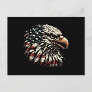 Bald Eagle Head American Flag USA Patriotic Men Wo Postcard