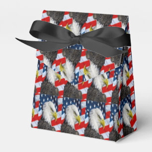 Bald Eagle head and a American flag Favour Box