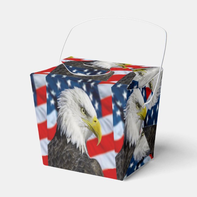 Bald Eagle head and a American flag Favour Box (Front Side)