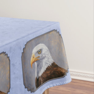 Bald Eagle Head Blue Tablecloth