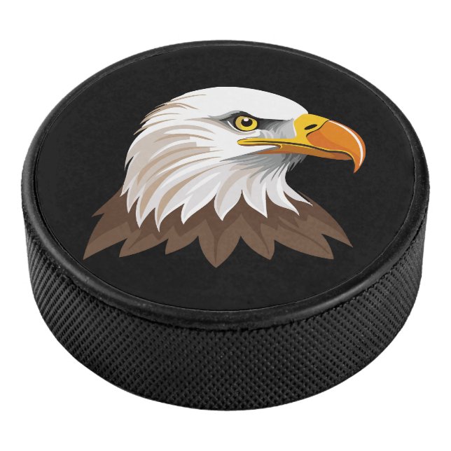 Bald eagle head hockey puck (3/4)