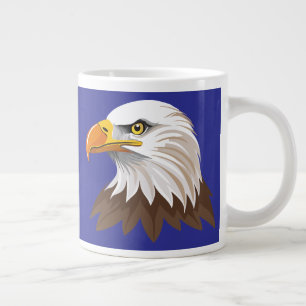 Bald eagle head large coffee mug
