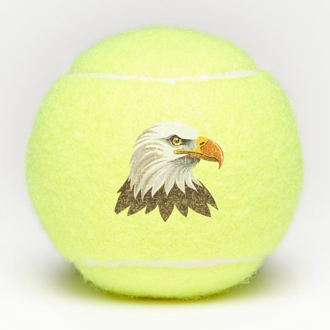 Bald eagle head tennis balls (Front)
