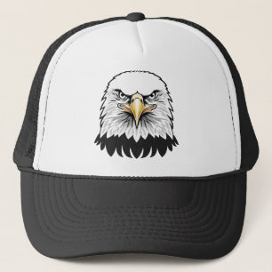 Bald eagle head trucker hat