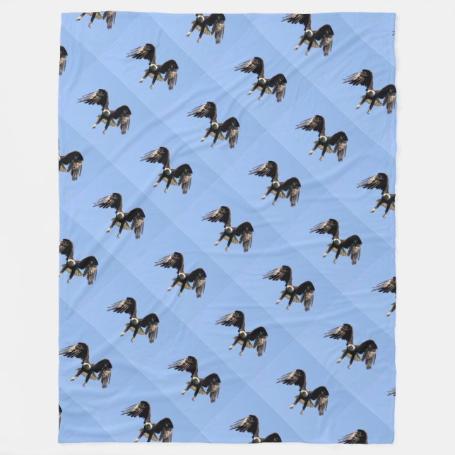 bald eagle honour troops USA American patriotic ar Fleece Blanket (Front)