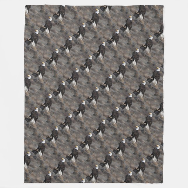 bald eagle honour troops USA American patriotic ar Fleece Blanket (Front)