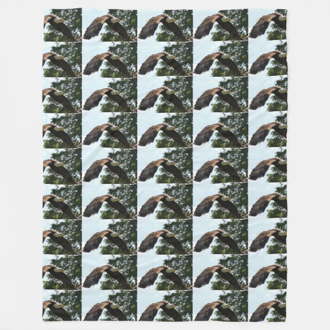 bald eagle honour troops USA American patriotic ar Fleece Blanket (Front)