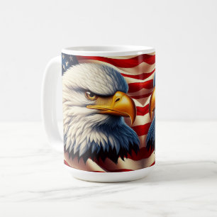 Bald Eagle Illustrating American Patriotism  Coffee Mug