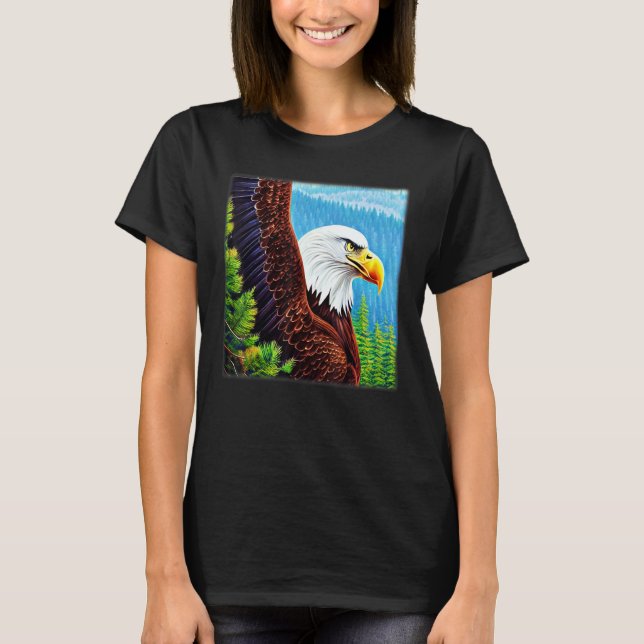 Bald Eagle imprint american bird animal graphic mo T-Shirt (Front)