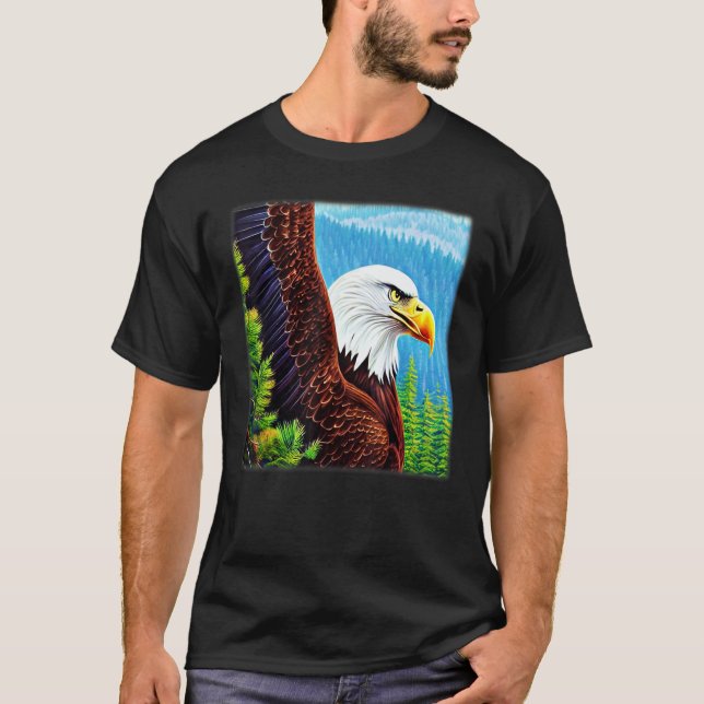 Bald Eagle imprint american bird animal graphic mo T-Shirt (Front)