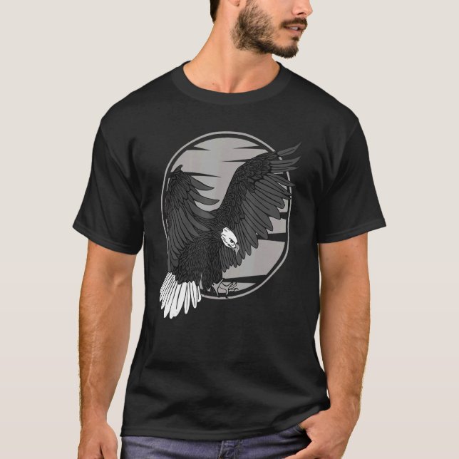 Bald Eagle Imprint North American Patriotic Bird R T-Shirt (Front)