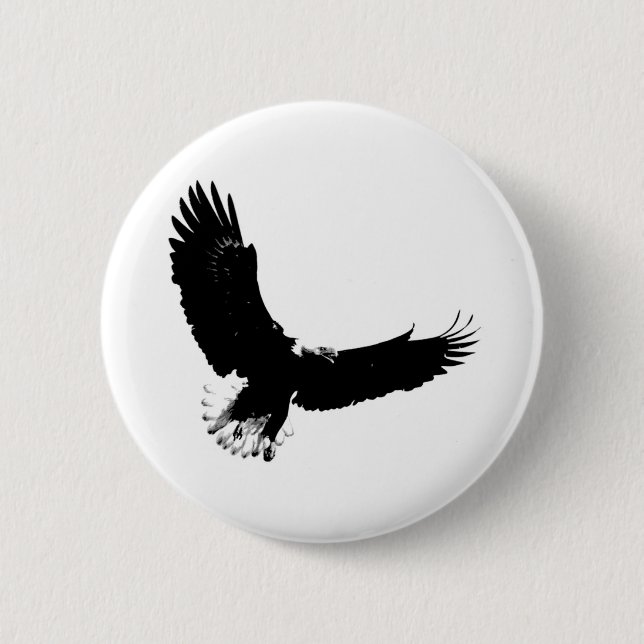 Bald Eagle in Flight 6 Cm Round Badge (Front)