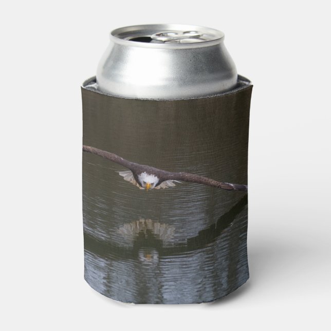 Bald Eagle in Flight Can Cooler (Can Front)