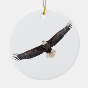 Bald Eagle in flight Ceramic Tree Decoration