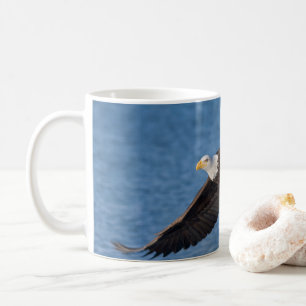Bald eagle in flight coffee mug